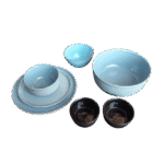 Set Vaisselle Céramique Moderne Bleu & Noir