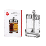 Service Assaisonnement 2 Pièces en Verre & Inox