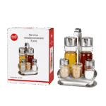 Service Assaisonnement 5 Pièces en Verre & Inox