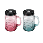 Mason Jar Coloré avec Couvercle – Ice Cold Drink
