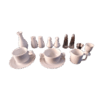 Set Service de Table en Porcelaine Blanche