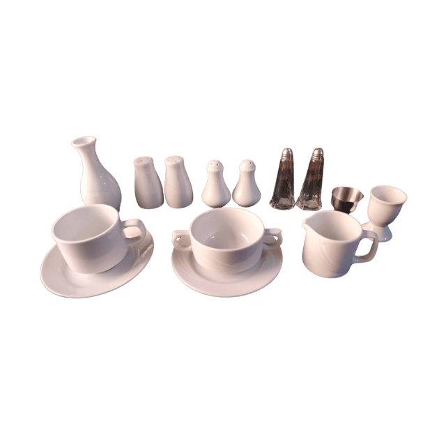 37 Set Service de Table en Porcelaine Blanche – Image 1