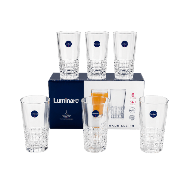 45 Set Verres Quadrielle Luminarc 34cl – Image 1