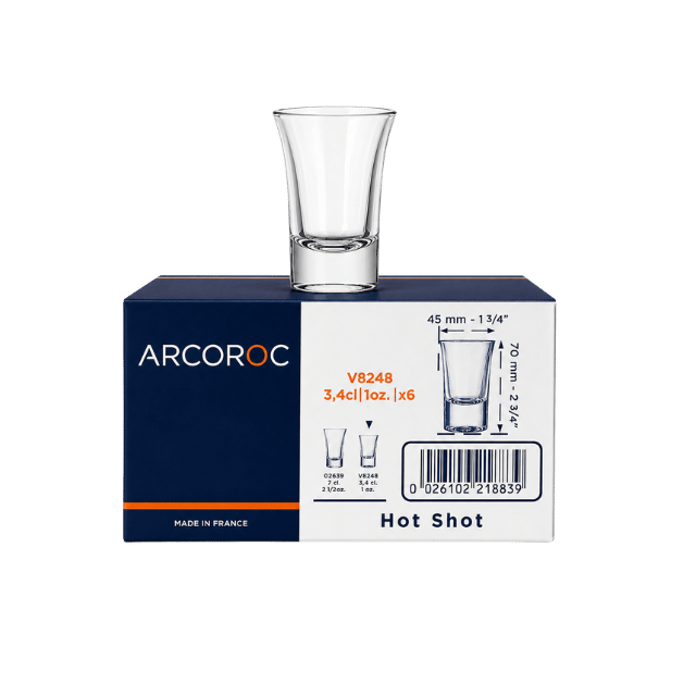 54 Verre Hot Shot Arcoroc 3.4cl – Image 1