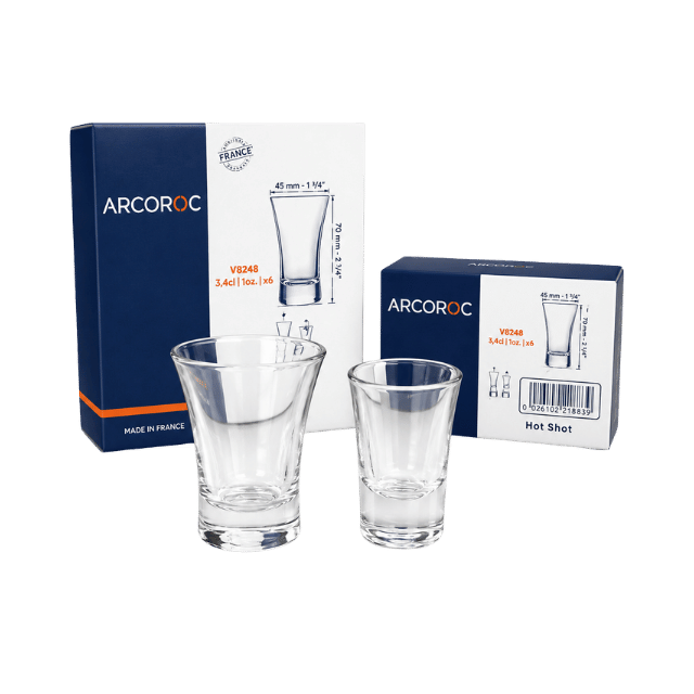55 Set Verres Hot Shot Arcoroc 3.4cl – Image 1