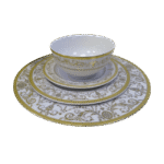 Service de Table Luxe Blanc & Doré