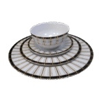 Service de Table Luxe Noir, Blanc & Doré