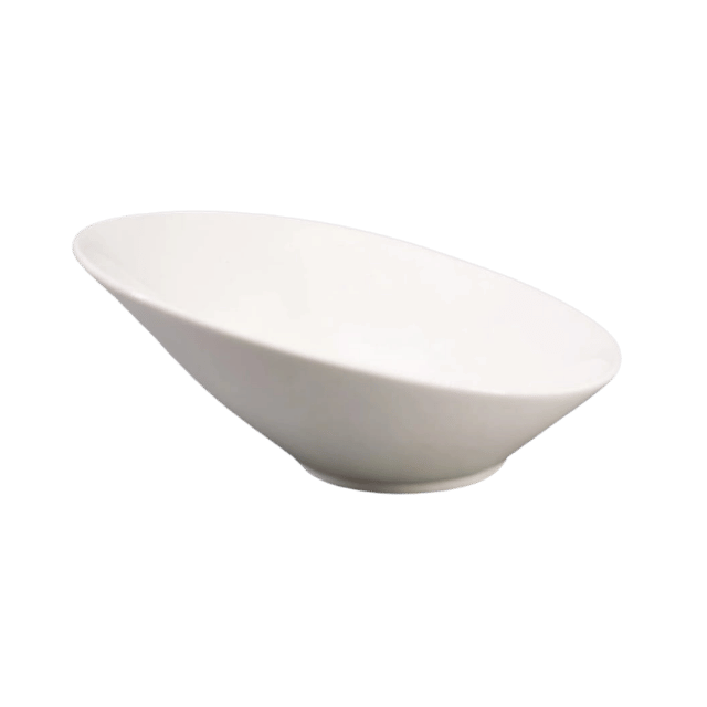 86 Saladier Ovale Blanc en Porcelaine – Image 1