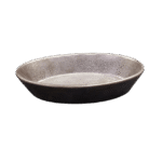 Plat Ovale Gris Texturé en Porcelaine