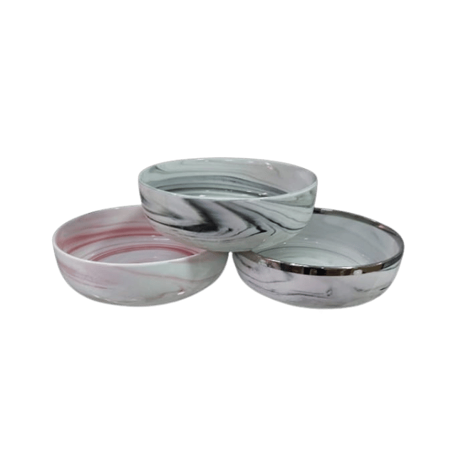 92 Lot de Bols Marbrés Multicolores en Porcelaine – Image 1