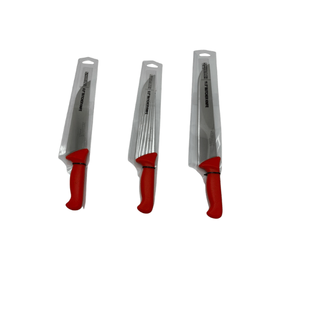 Design sans titre (23) Couteaux Boucher Professionnels Manche Rouge – Image 1
