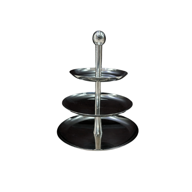 Design sans titre (52) Présentoir à Gâteaux 3 Niveaux INOX – Image 1