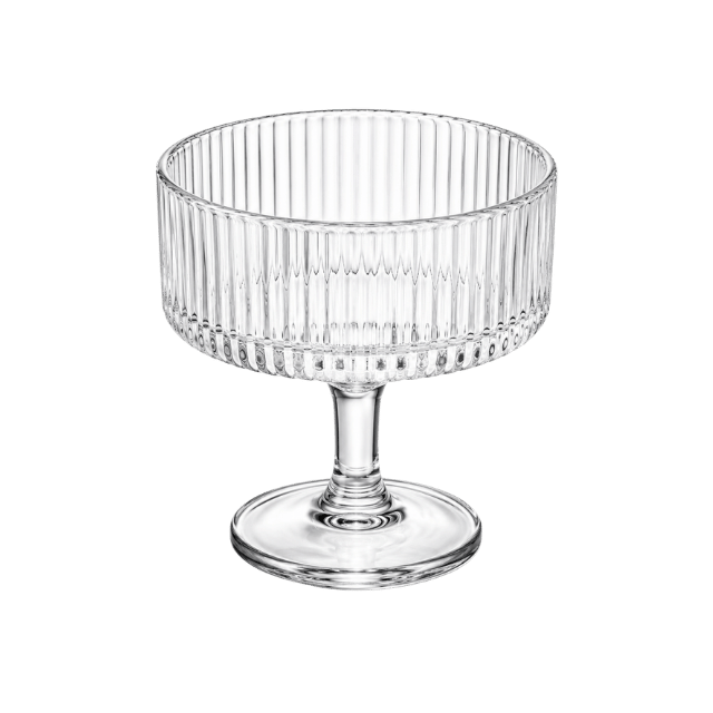Design sans titre Coupe Dessert Vintage en Verre Rainuré – Image 1